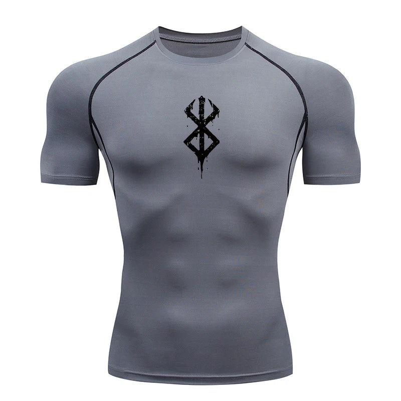 Anime Print Compression Gym Shirt – Quick Dry