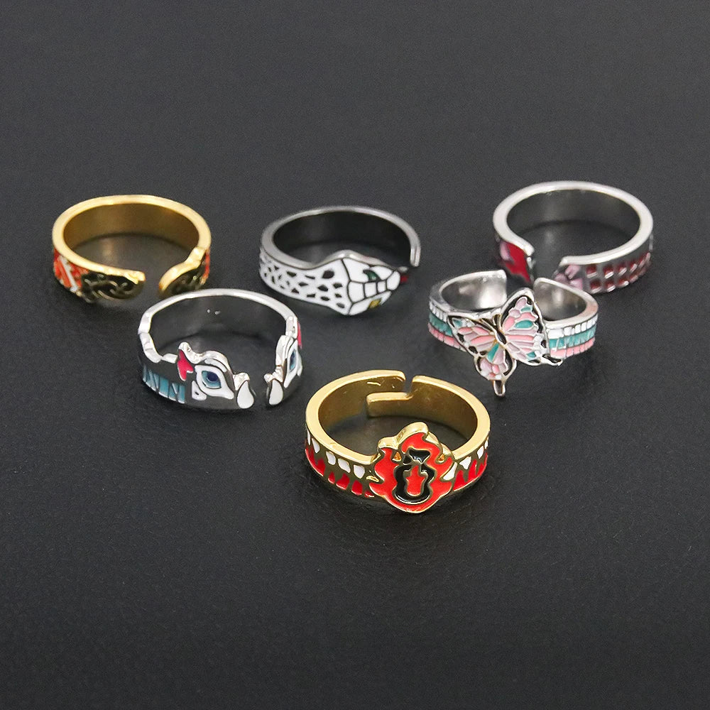 Demon Slayer Character Rings – Anime Adjustable Jewelry