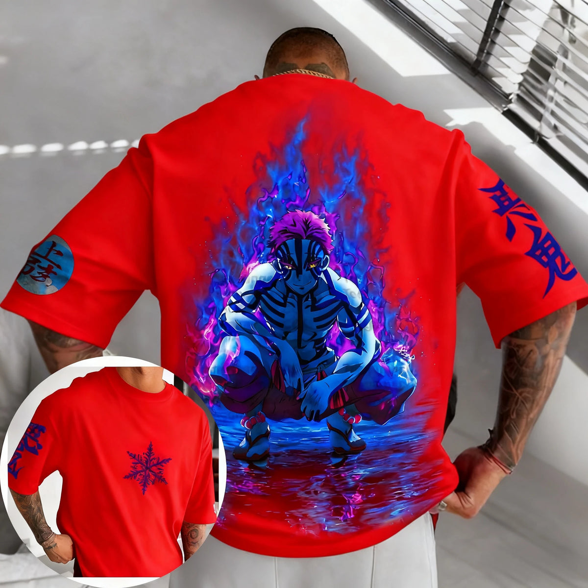 Akaza Plus Size T-Shirt – Demon Slayer Anime Tee