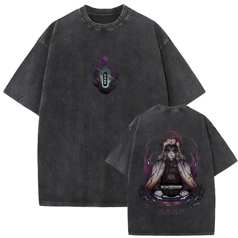 Demon Slayer Vintage Graphic T-Shirt – Oversized Anime Streetwear