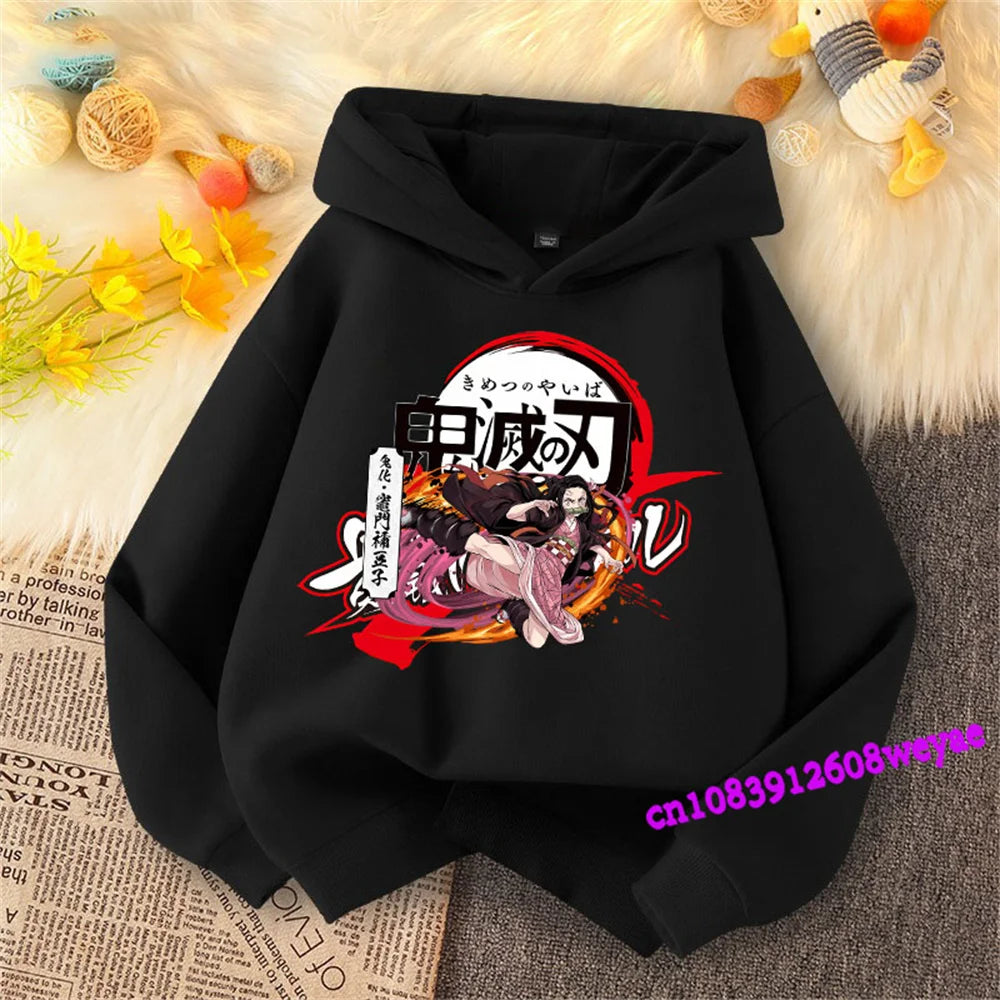 Demon Slayer Kids Hoodie – Anime Print Sweatshirt