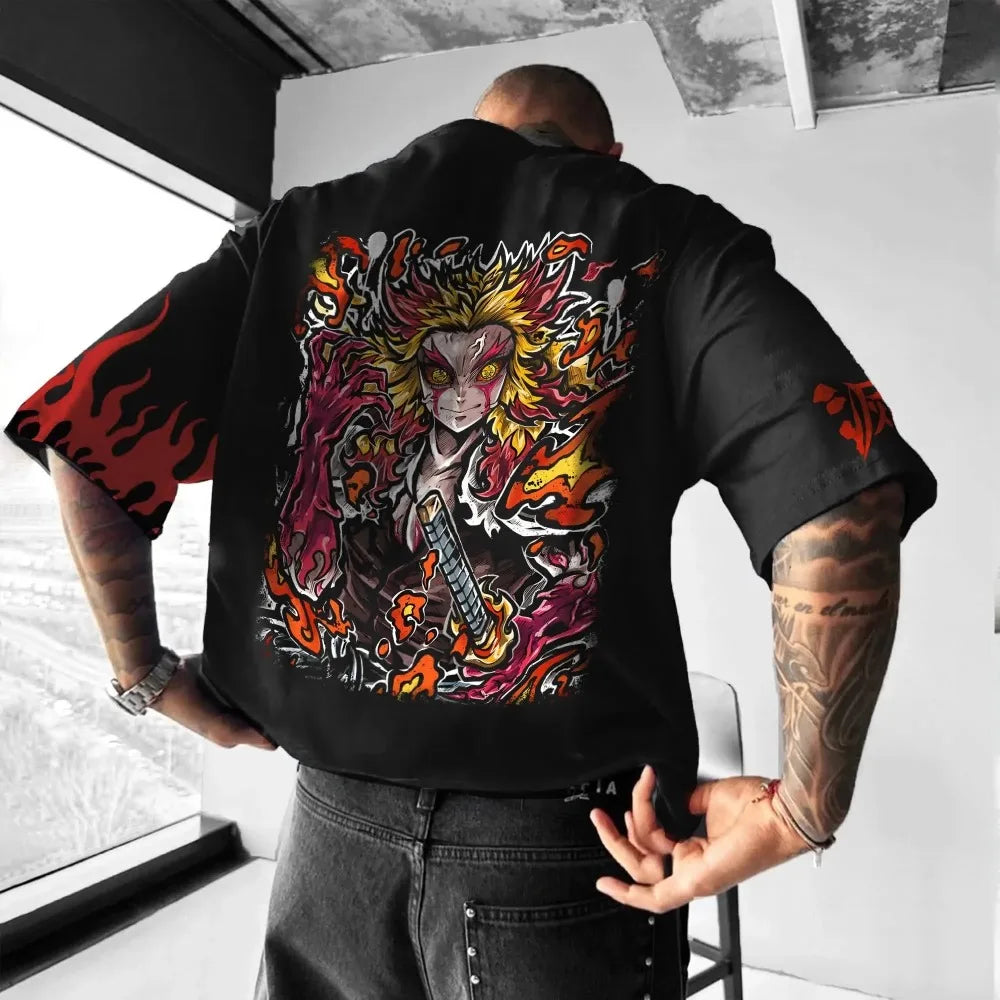 Kyojuro Rengoku Flame T-Shirt – Demon Slayer Unisex Tee