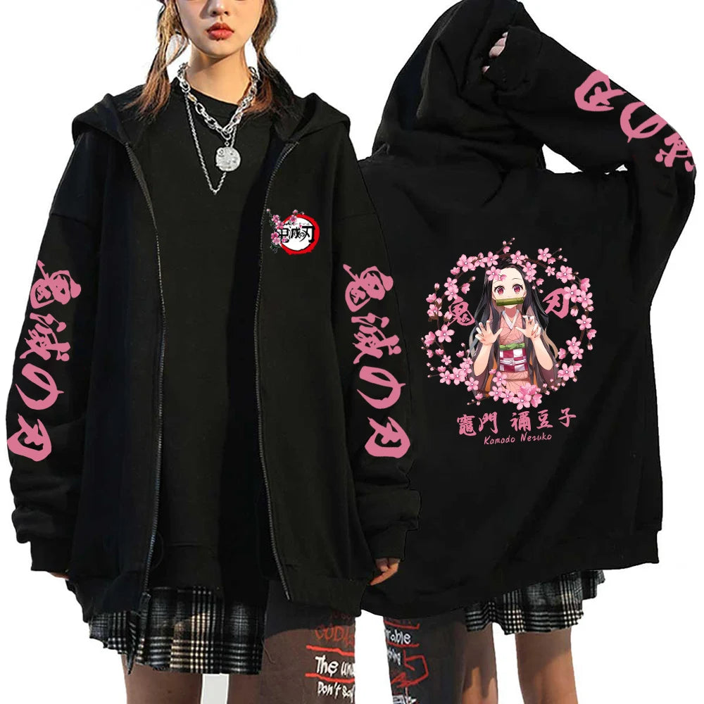Demon Slayer Women's Hoodie – Y2K Anime Sweatshirt