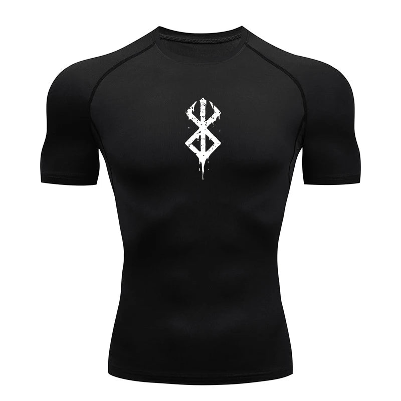 Anime Print Compression Gym Shirt – Quick Dry