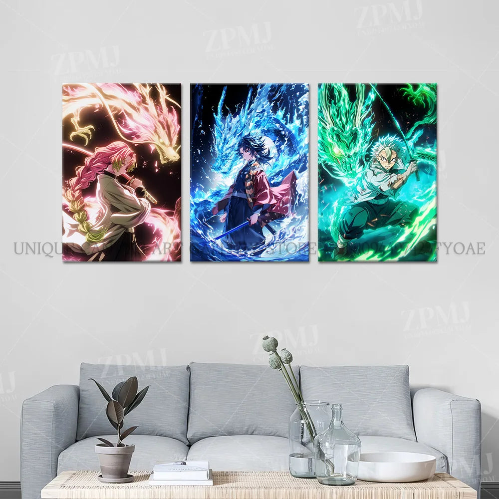 Demon Slayer Poster Art – Anime Canvas Wall Print