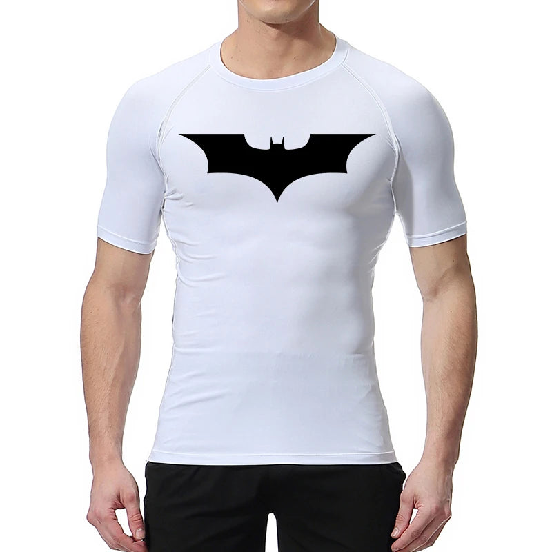 Bat Print Compression Gym Shirt – Quick Dry