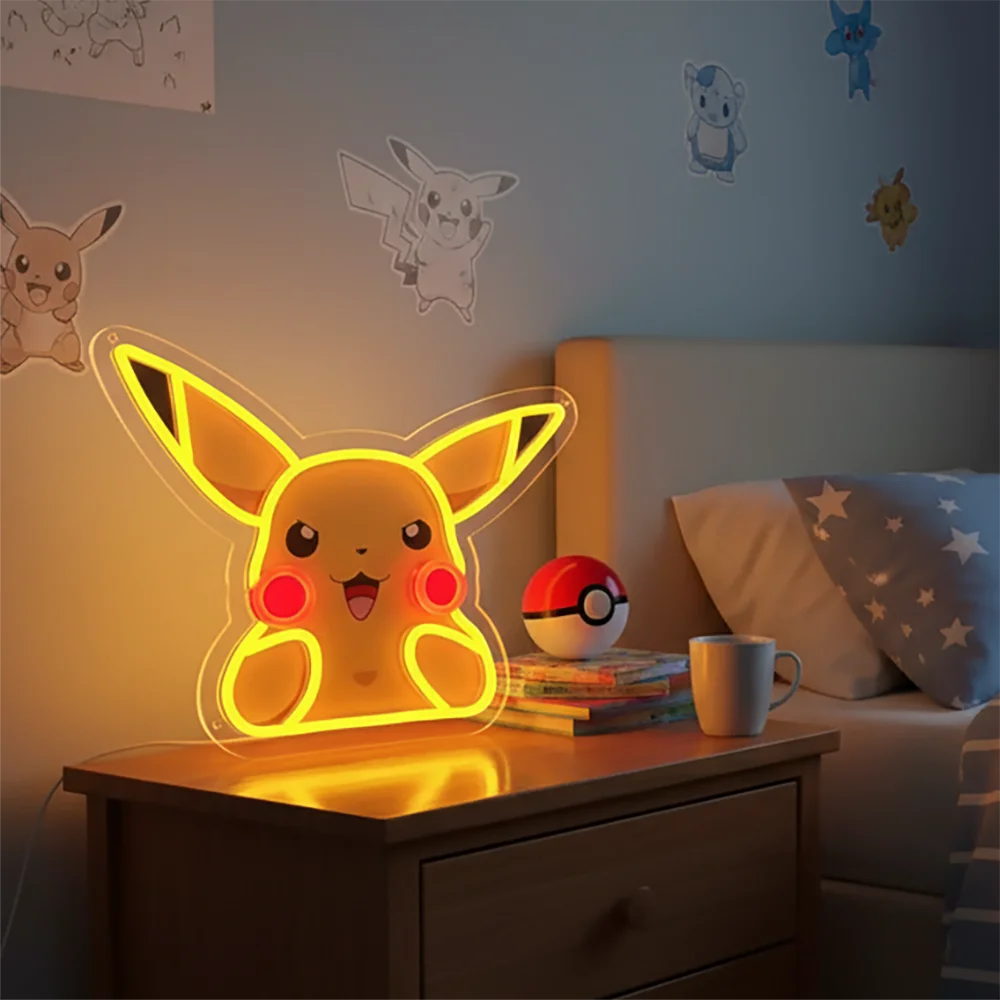 Pokémon & Dragon Ball Neon LED Light – Anime Wall Art
