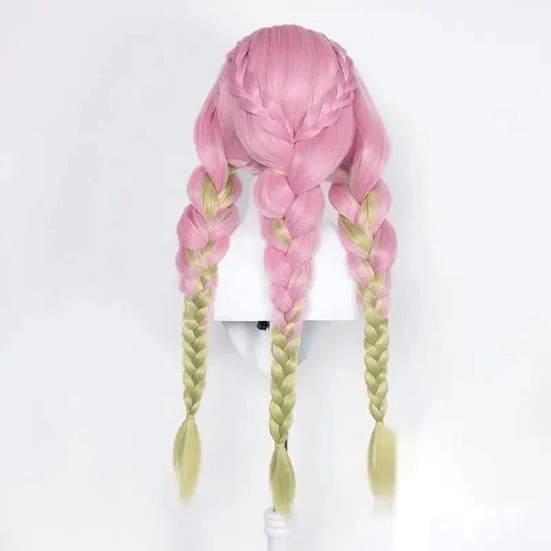 Mitsuri Kanroji Cosplay Wig – Demon Slayer Pink Green Wig