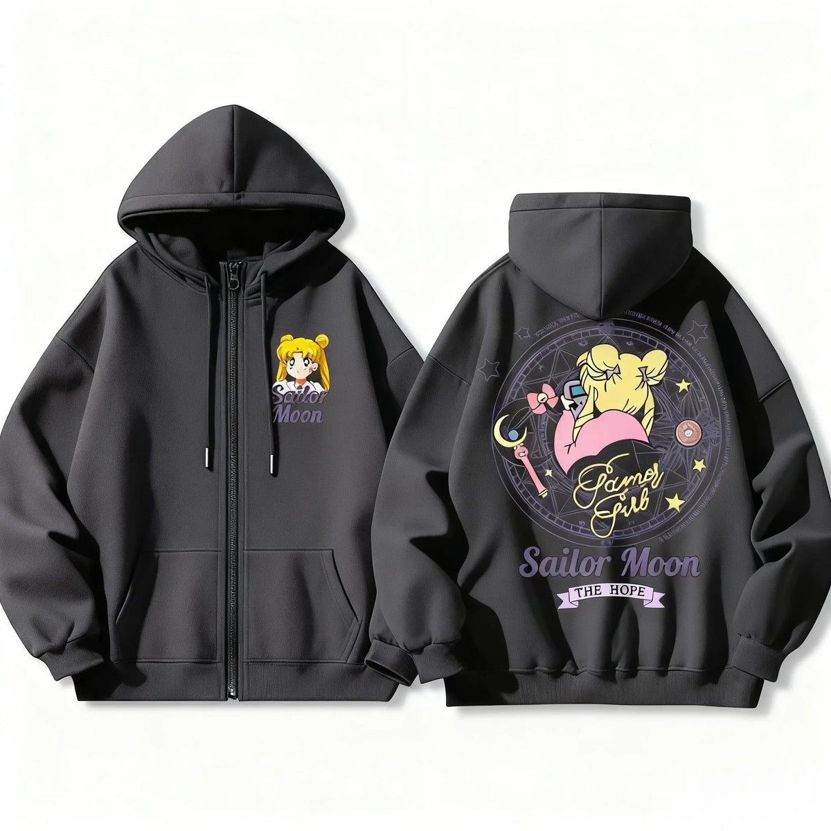 Sailor Moon Anime Hoodie – Kawaii Oversized Sweatshirt