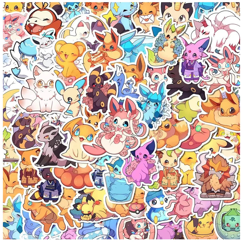 Kawaii Pokémon Sticker Pack – Aesthetic Cartoon Decals