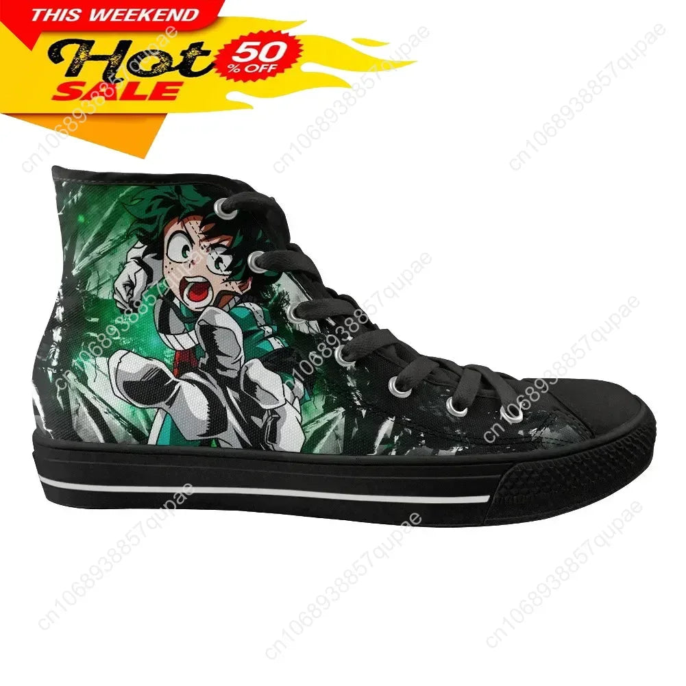Izuku Midoriya High-Top Canvas Shoes – My Hero Academia
