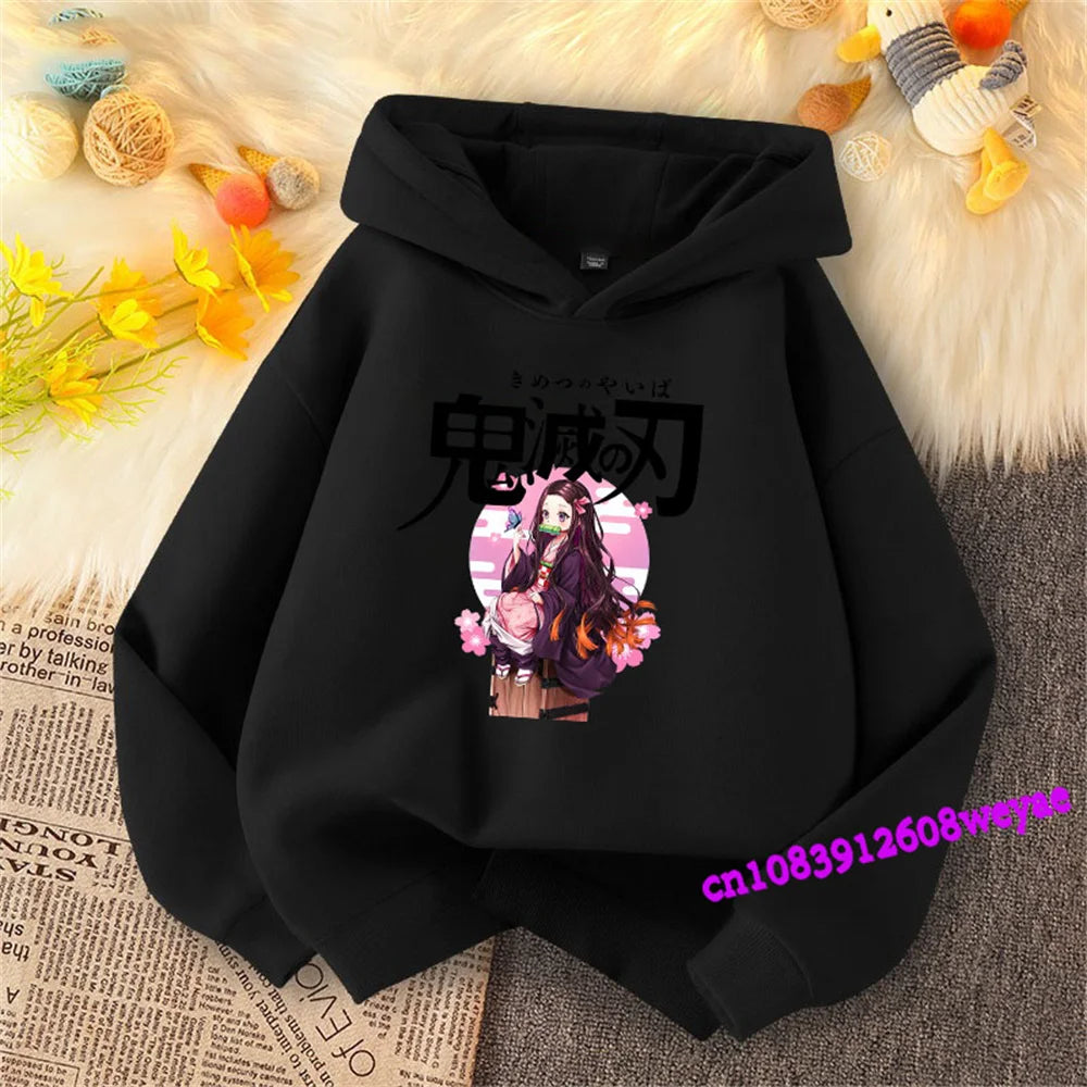 Demon Slayer Kids Hoodie – Anime Print Sweatshirt