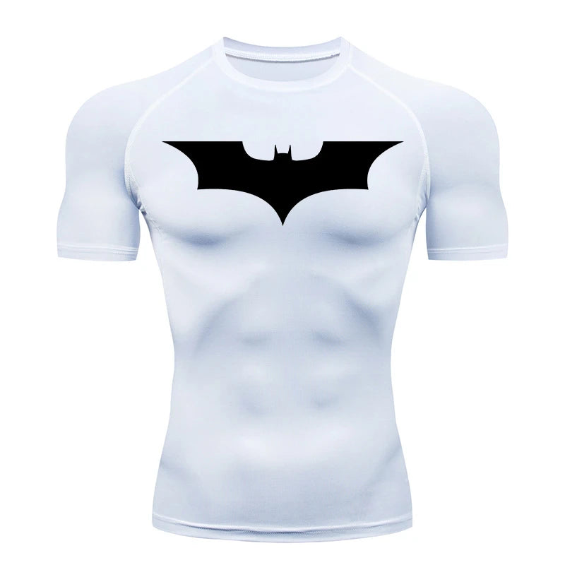 Bat Print Compression Gym Shirt – Quick Dry