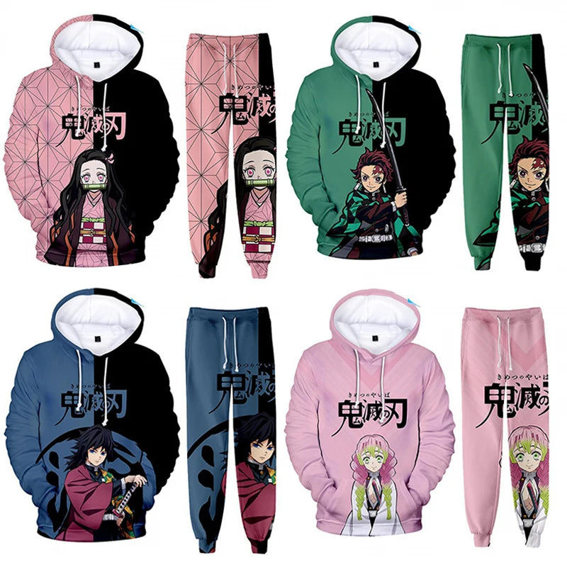 Demon Slayer Tracksuit Set – Anime Hoodie & Pants