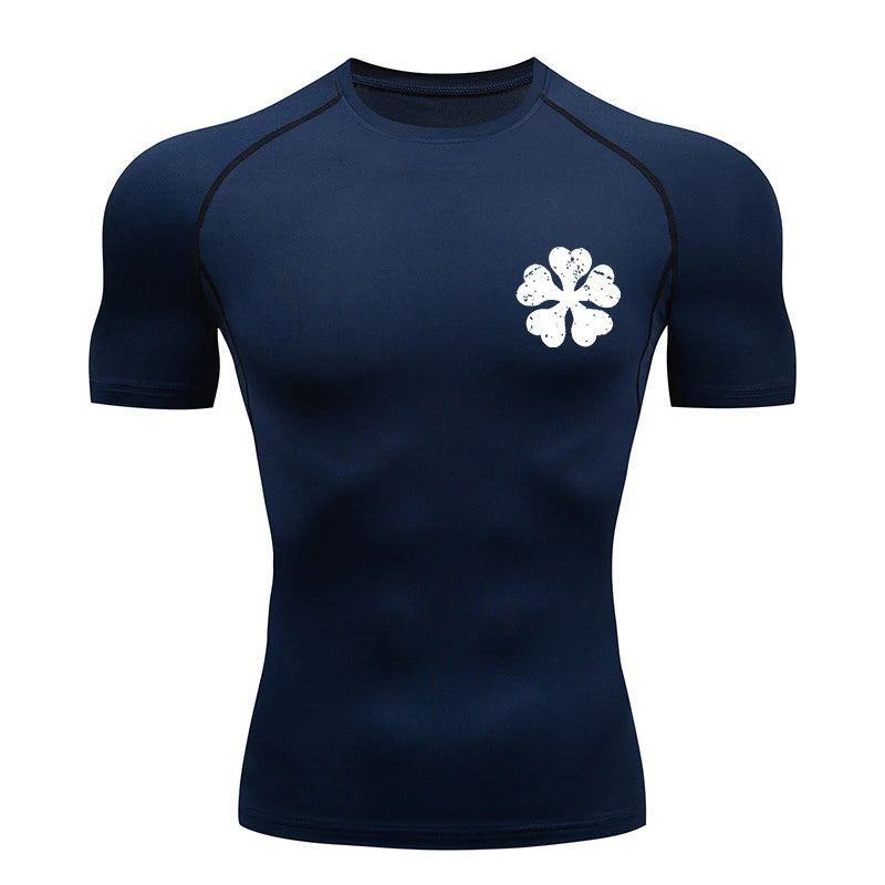 Bull Print Compression Gym Shirt – Quick Dry