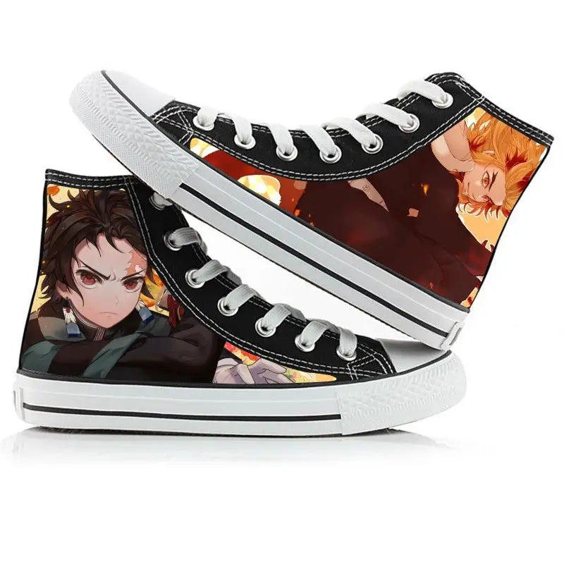 Demon Slayer High-Top Sneakers – Hand-Painted Anime Shoes
