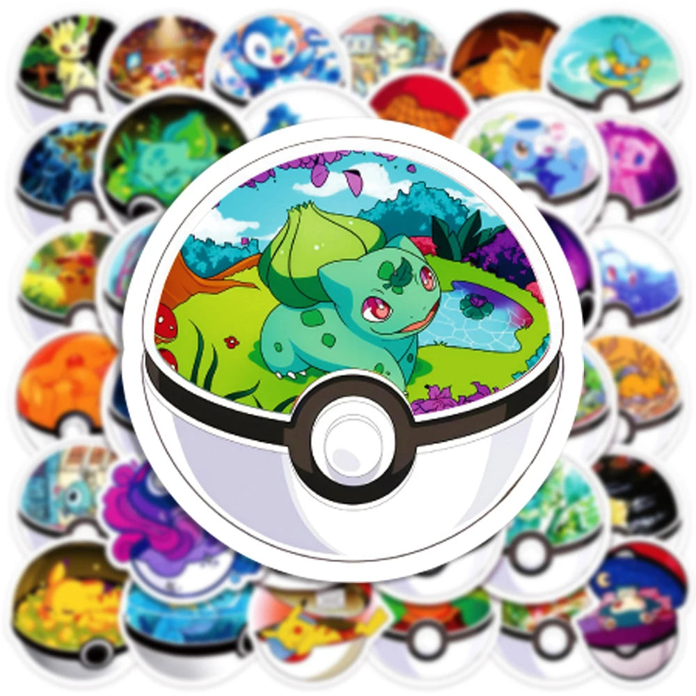 Pikachu Poké Ball Sticker Pack – Anime Decals