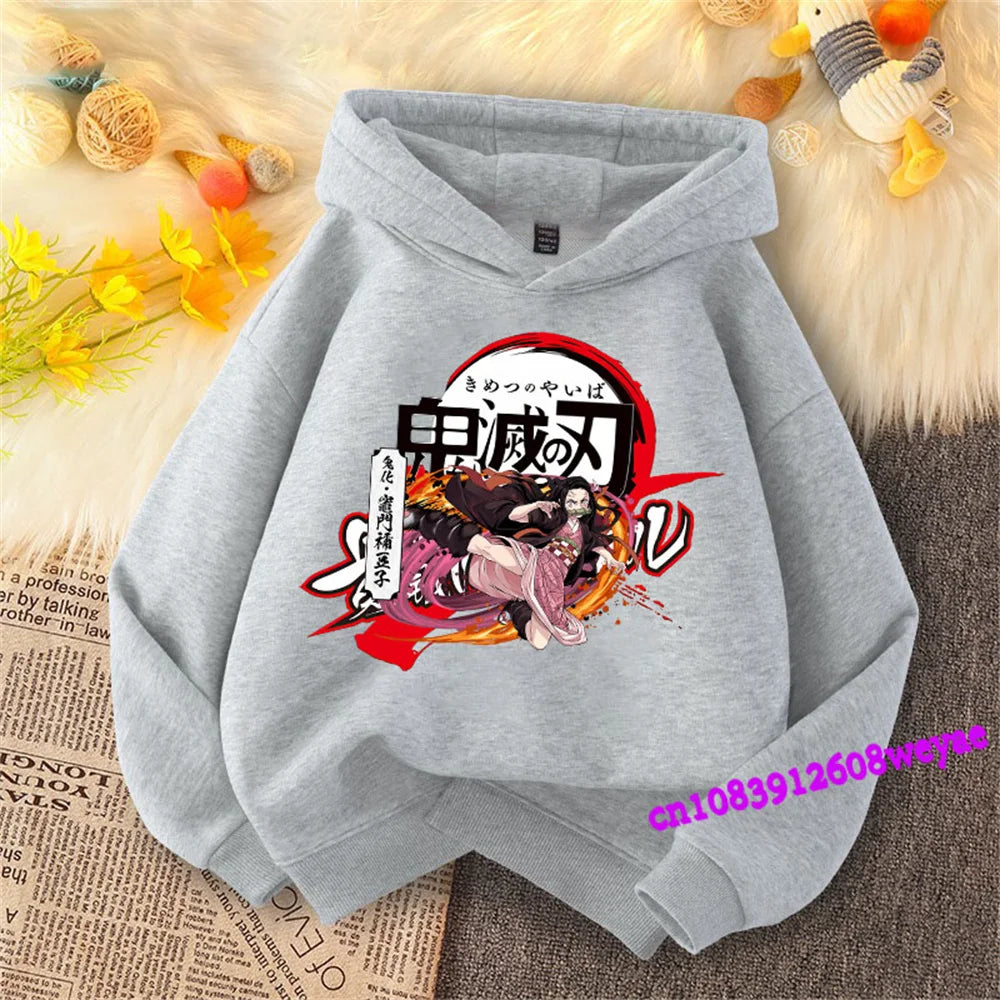 Demon Slayer Kids Hoodie – Anime Print Sweatshirt