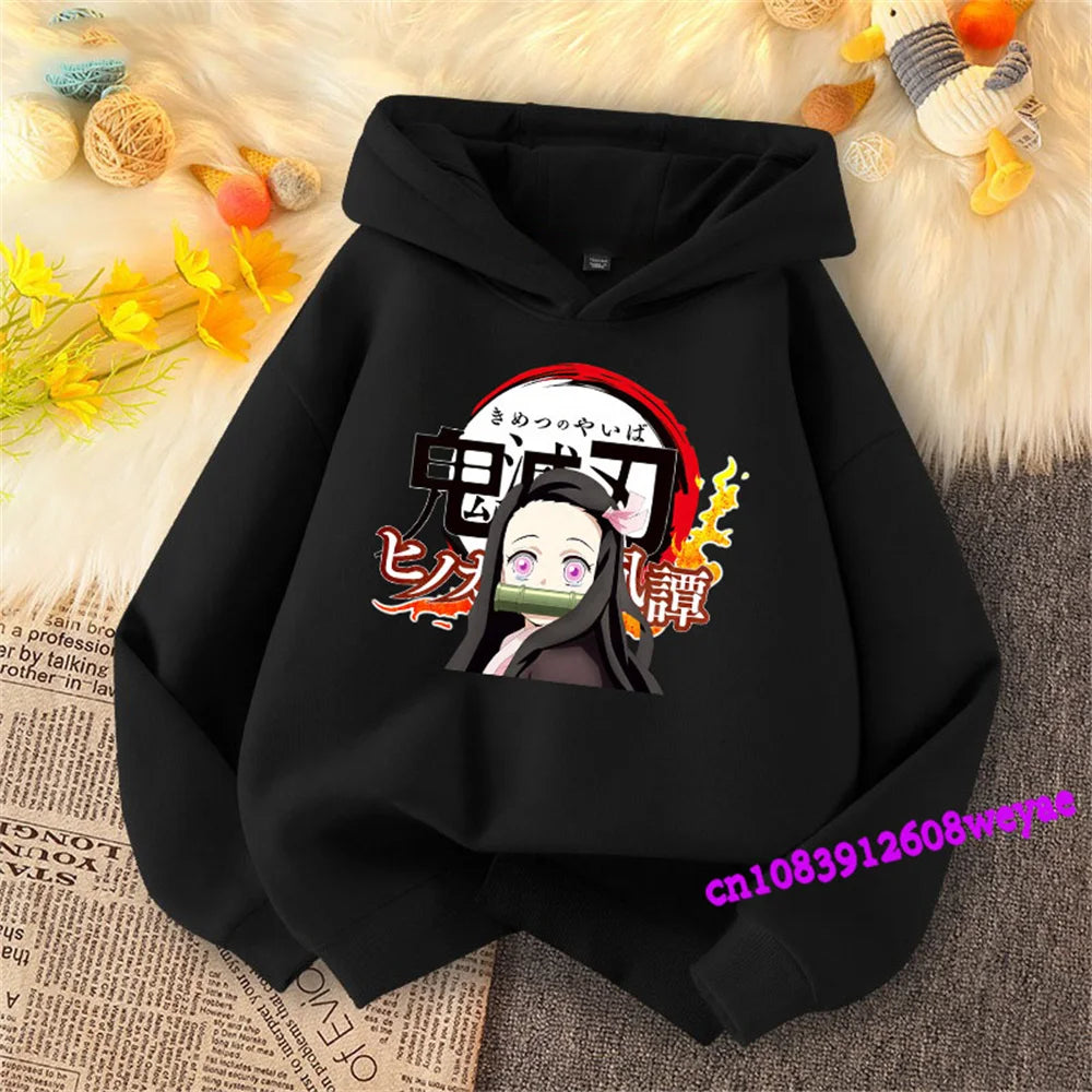 Demon Slayer Kids Hoodie – Anime Print Sweatshirt