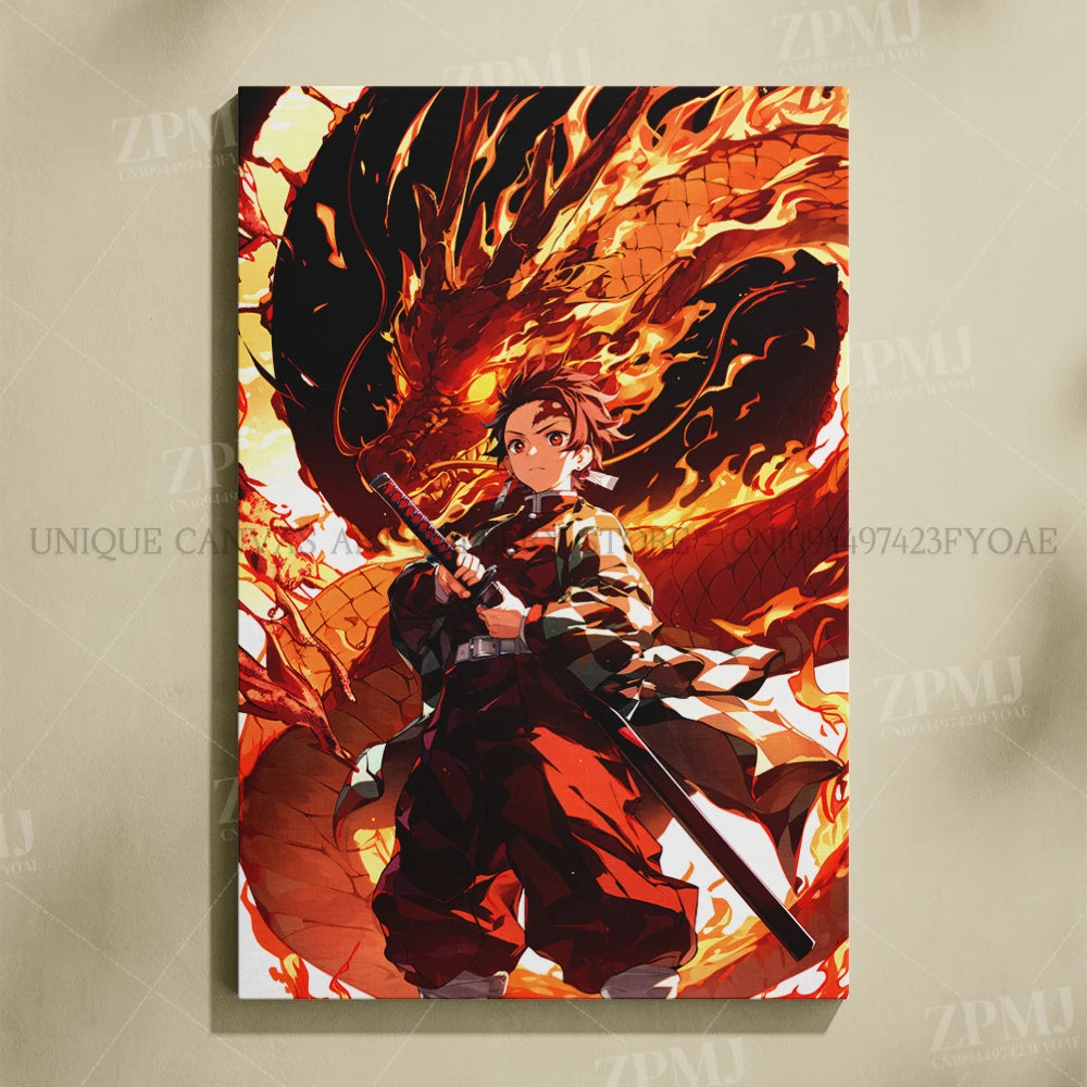 Demon Slayer Poster Art – Anime Canvas Wall Print