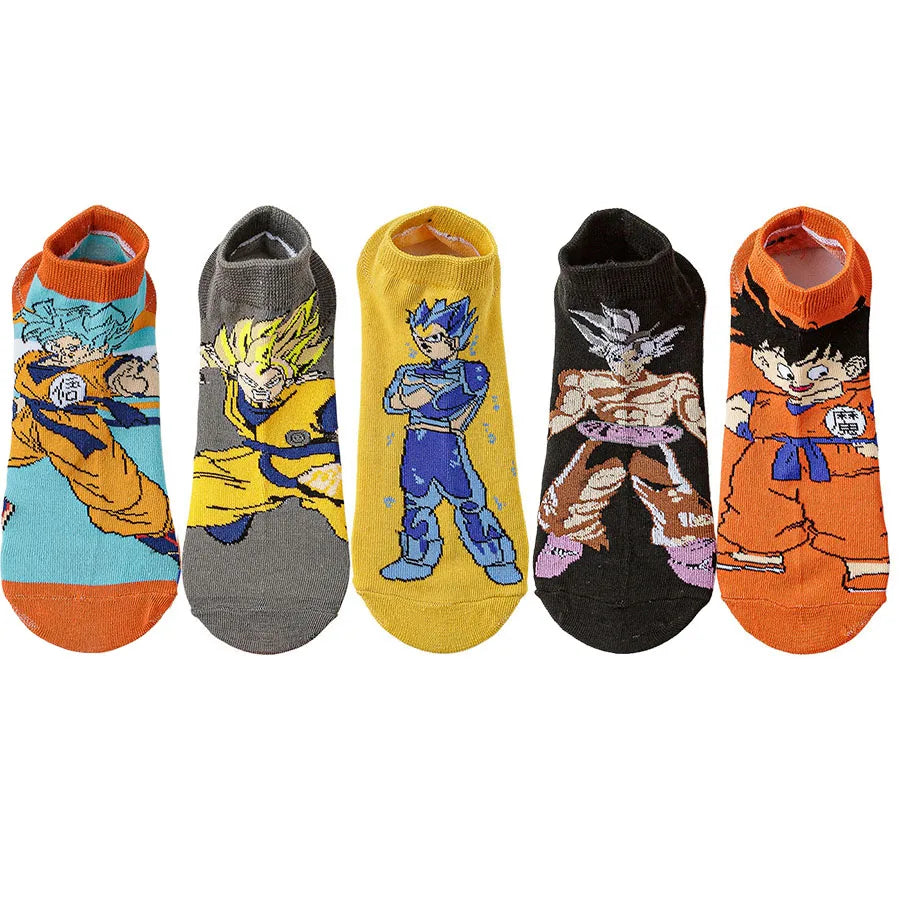 Anime Ankle Socks – 5 Pairs Cartoon Pack