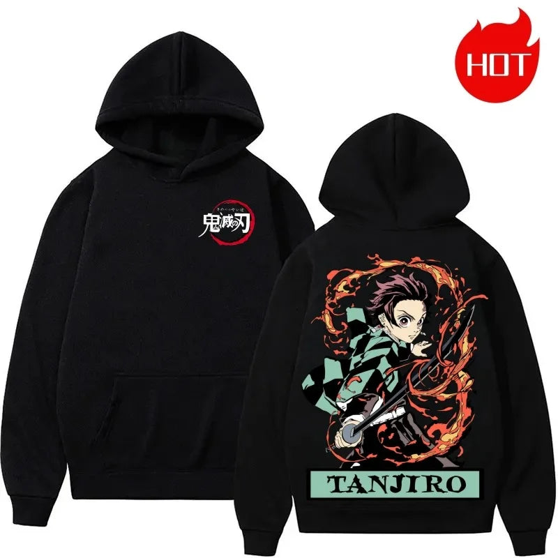 Demon Slayer Multi-Color Plush Hoodie – Oversized Anime