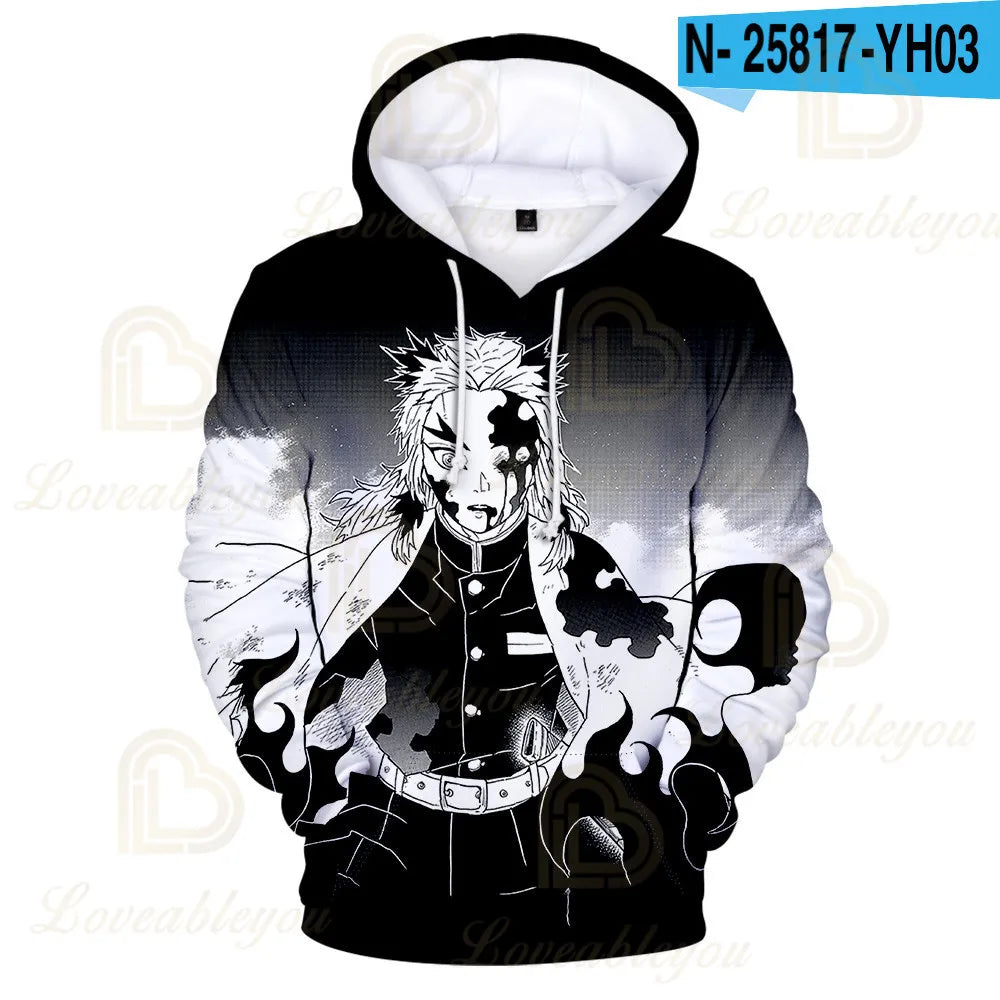 Shinobu & Rengoku 3D Hoodie – Demon Slayer Anime Sweatshirt