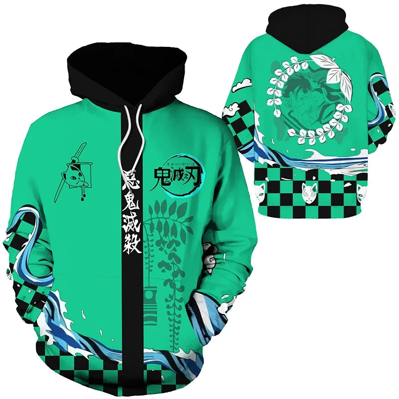 Anime 3D Print Oversized Hoodie – Y2K Pullover