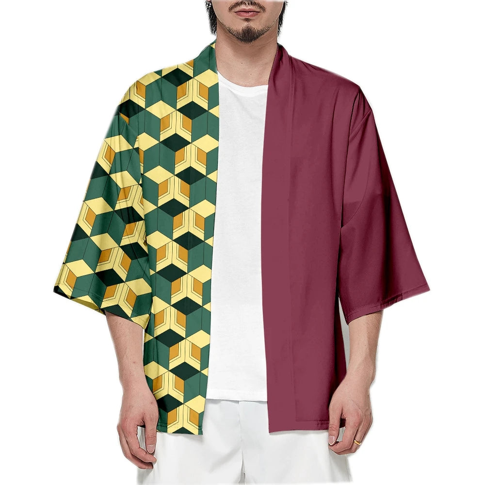 Tanjiro & Nezuko Haori Kimono – Demon Slayer Summer Cardigan