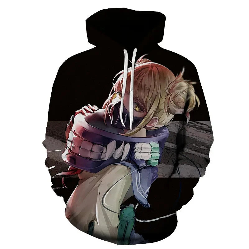 Anime 3D Print Oversized Hoodie – Y2K Pullover