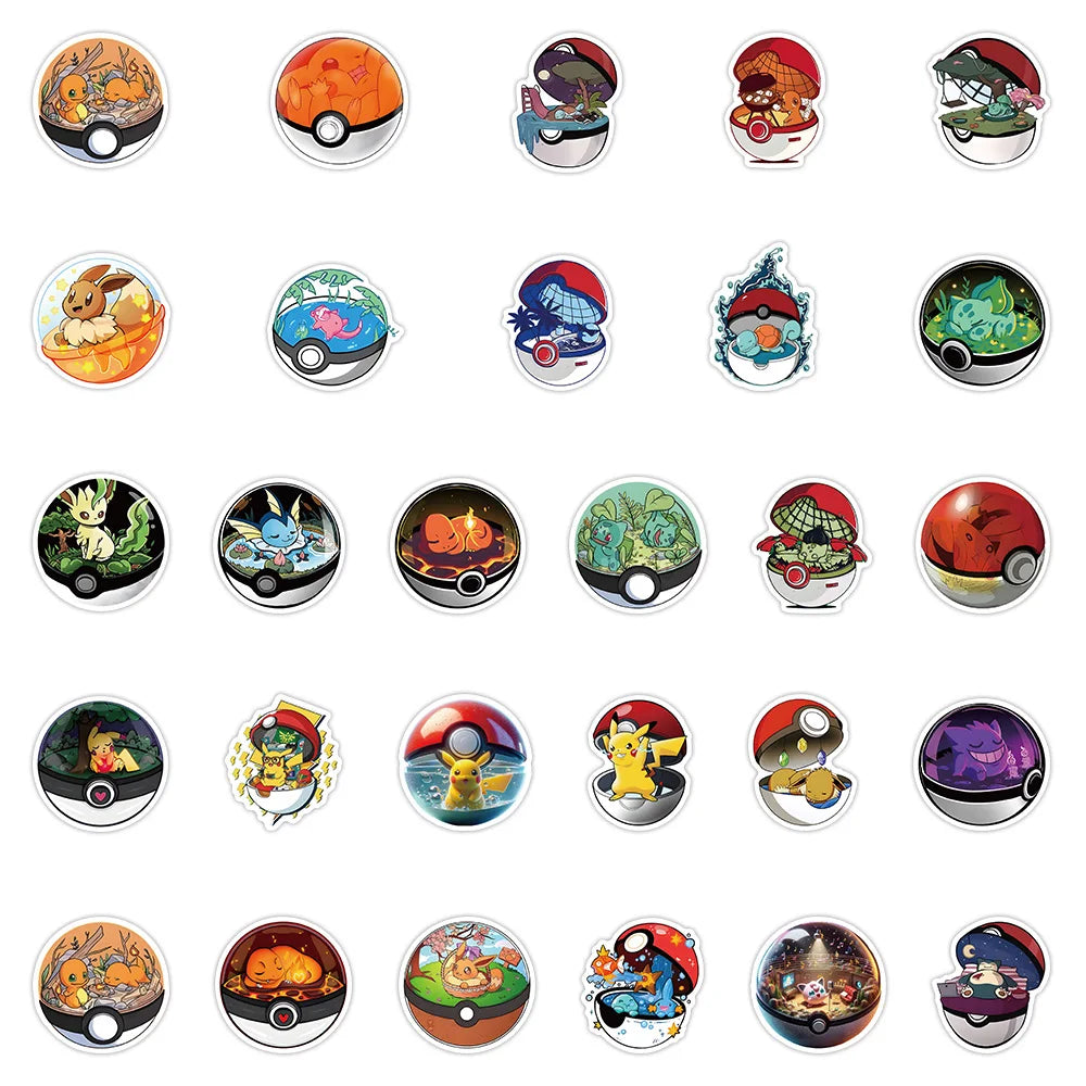 Poké Ball Pikachu Sticker Pack – Cute Decals