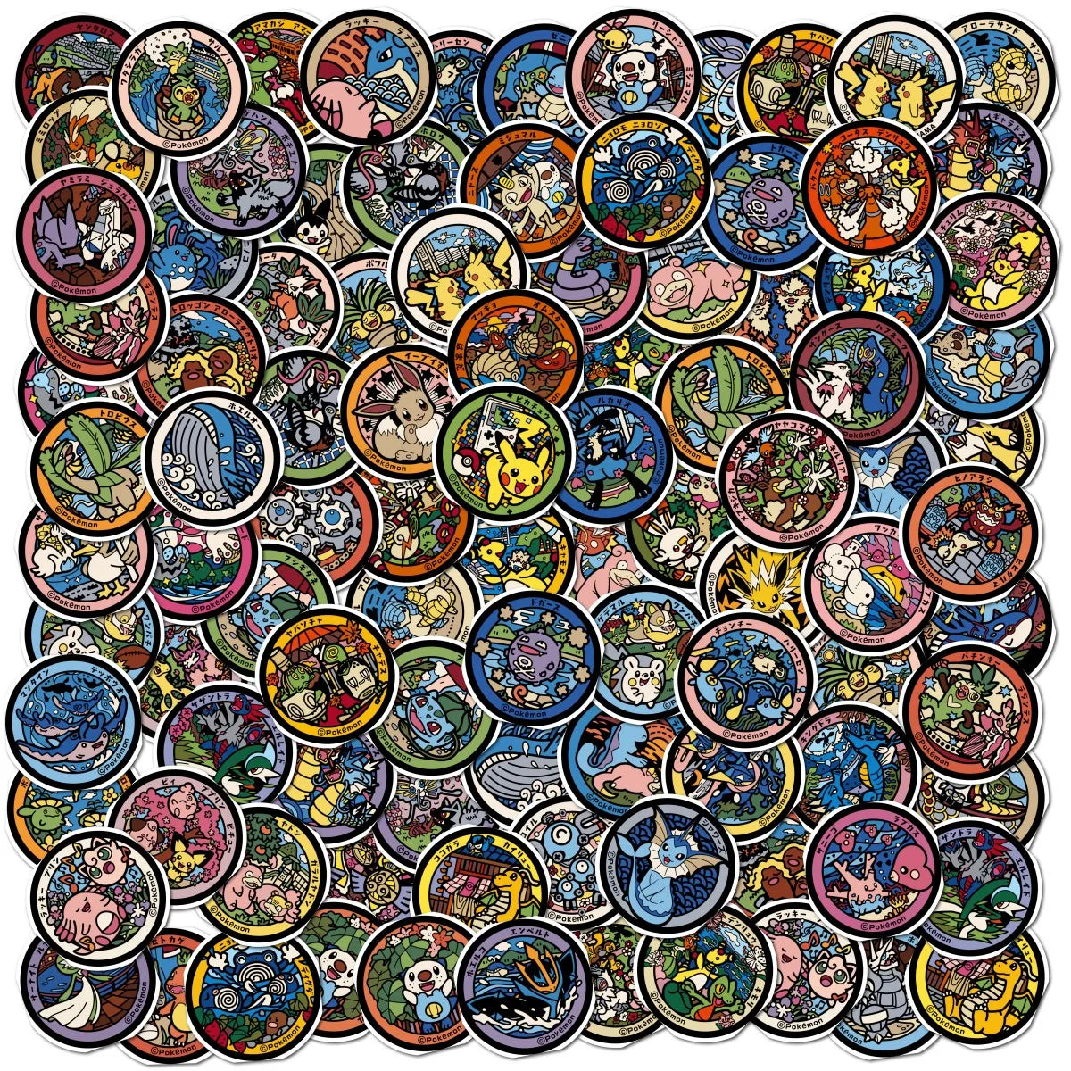 Pikachu & Eevee Sticker Set – 108pcs Kawaii Decals