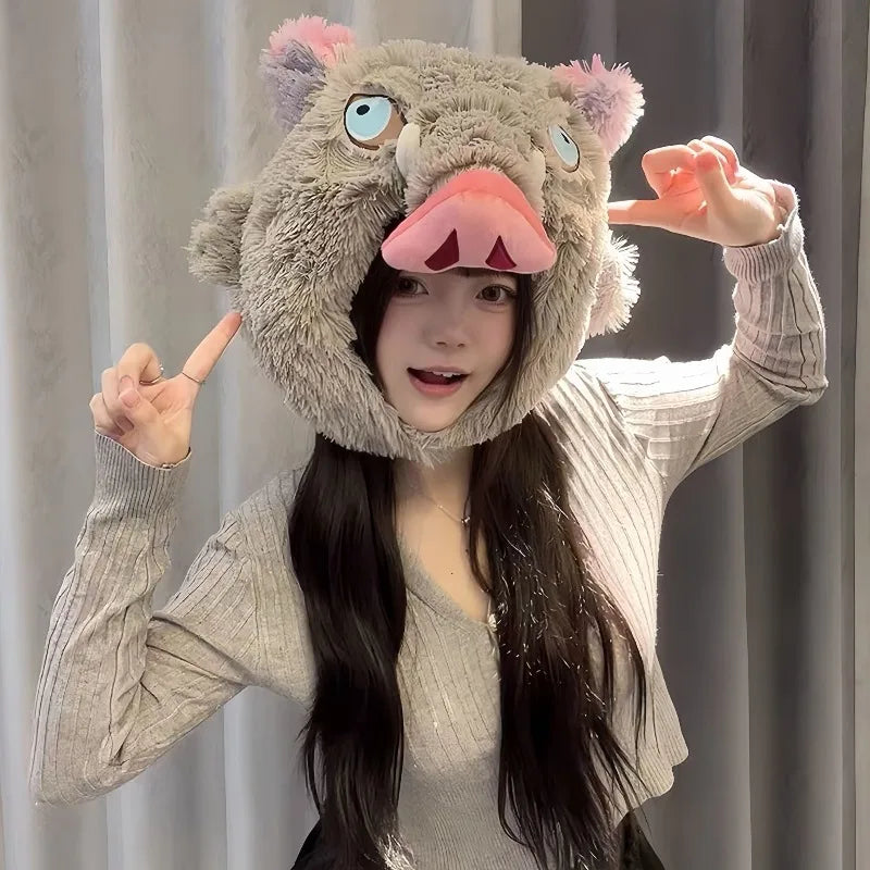 Inosuke Boar Beanie – Demon Slayer Anime Winter Hat