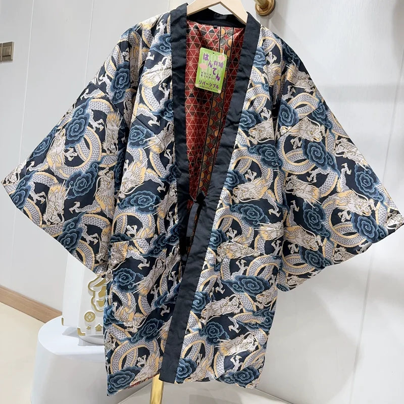Japanese Hanten Winter Coat – Traditional Kimono Jacket