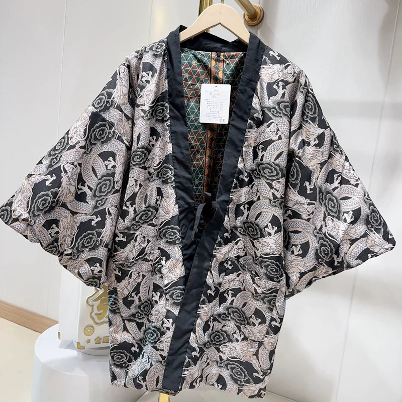 Japanese Hanten Winter Coat – Traditional Kimono Jacket