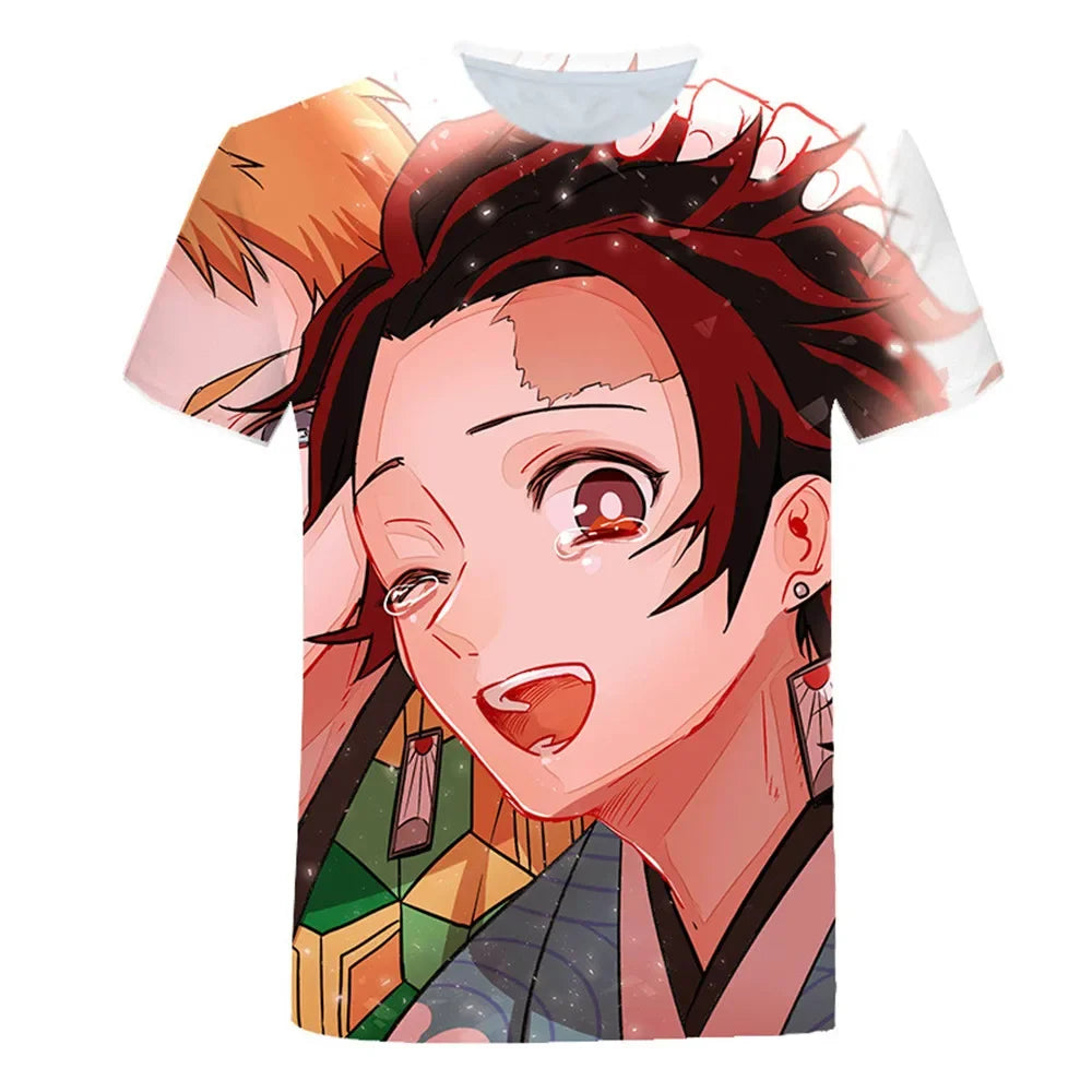 Demon Slayer 3D Print T-Shirt – Harajuku Anime Tee