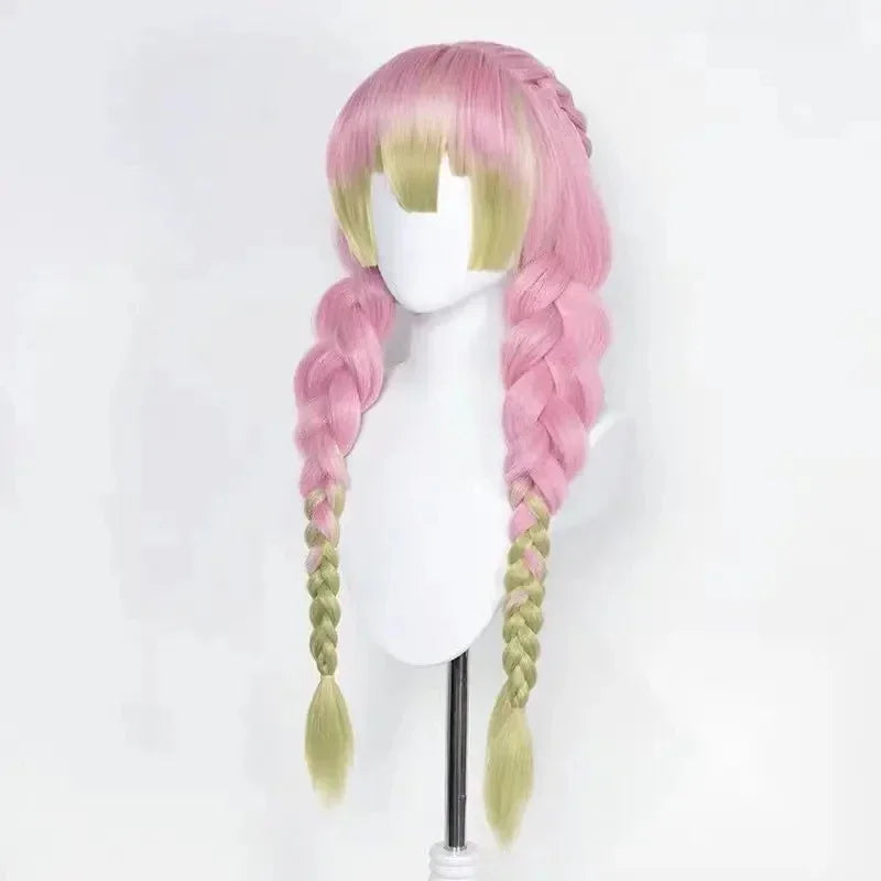 Mitsuri Kanroji Cosplay Wig – Demon Slayer Pink Green Wig