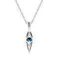 Vnox Stylish Blue Stone Necklaces for Men, Stainless Steel Cube Geometric Pendant Collar Jewelry, Birthday Party Gifts for Him