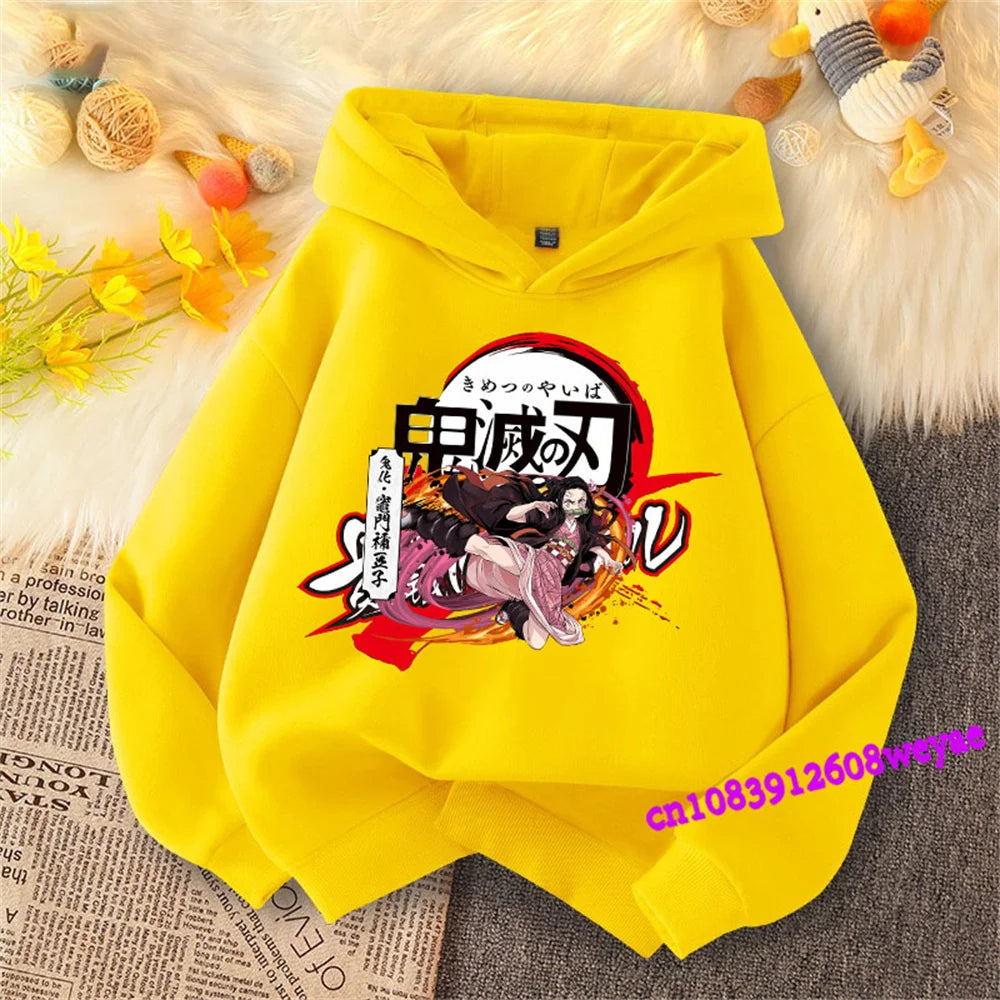 Demon Slayer Kids Hoodie – Anime Print Sweatshirt