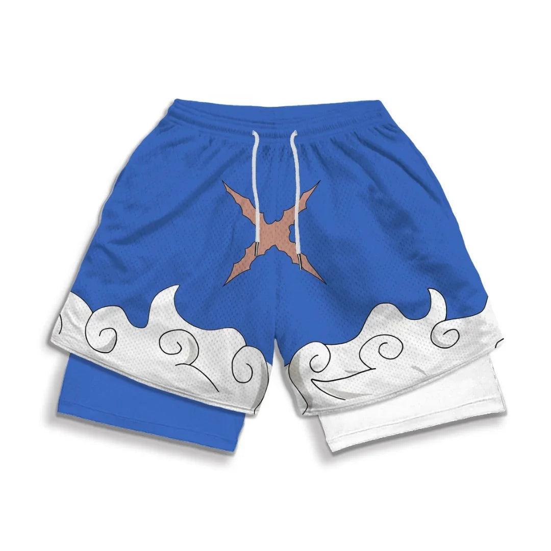 Anime 3D Print 2-in-1 Gym Shorts