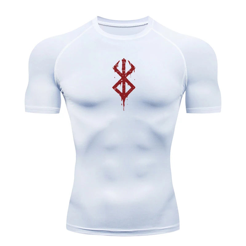 Anime Print Compression Gym Shirt – Quick Dry
