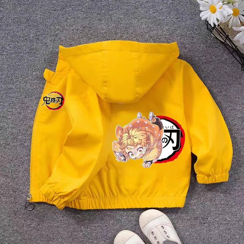 Demon Slayer Kids Windbreaker – Anime Sweatshirt Jacket