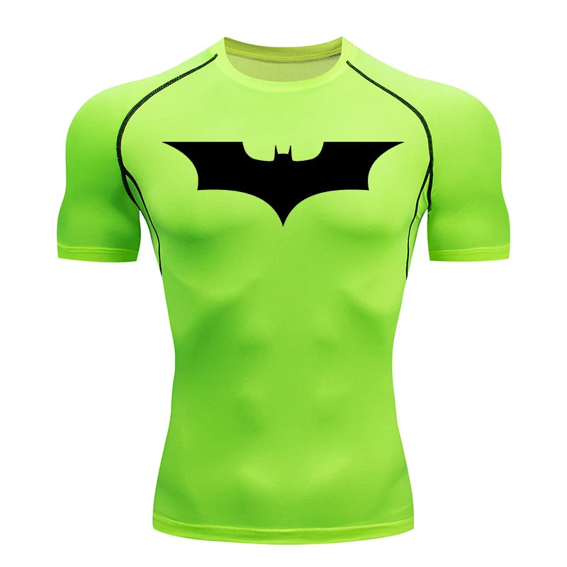 Bat Print Compression Gym Shirt – Quick Dry