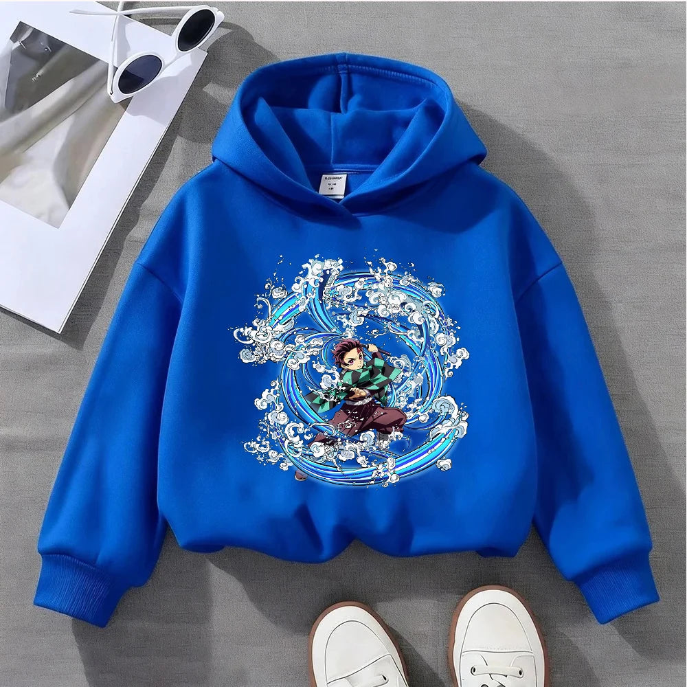 Tanjiro Flame Kids Hoodie – Demon Slayer Anime Pullover