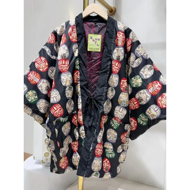 Japanese Hanten Winter Coat – Traditional Kimono Jacket