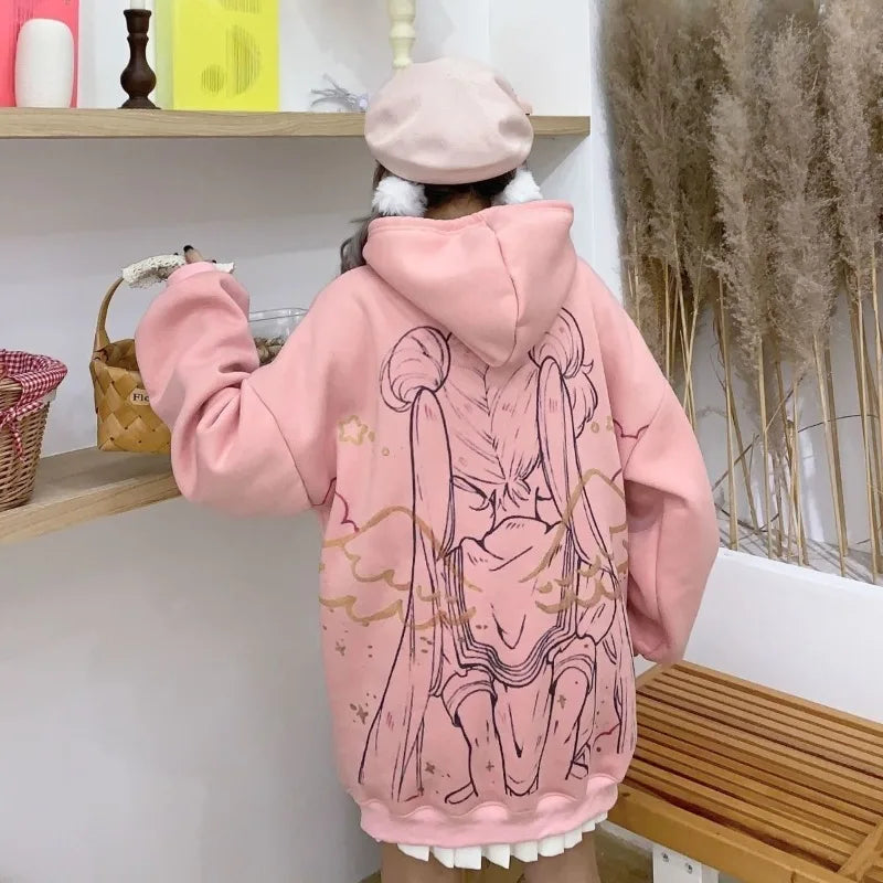 Usagi Tsukino Plush Hoodie – Sailor Moon Pink Jacket