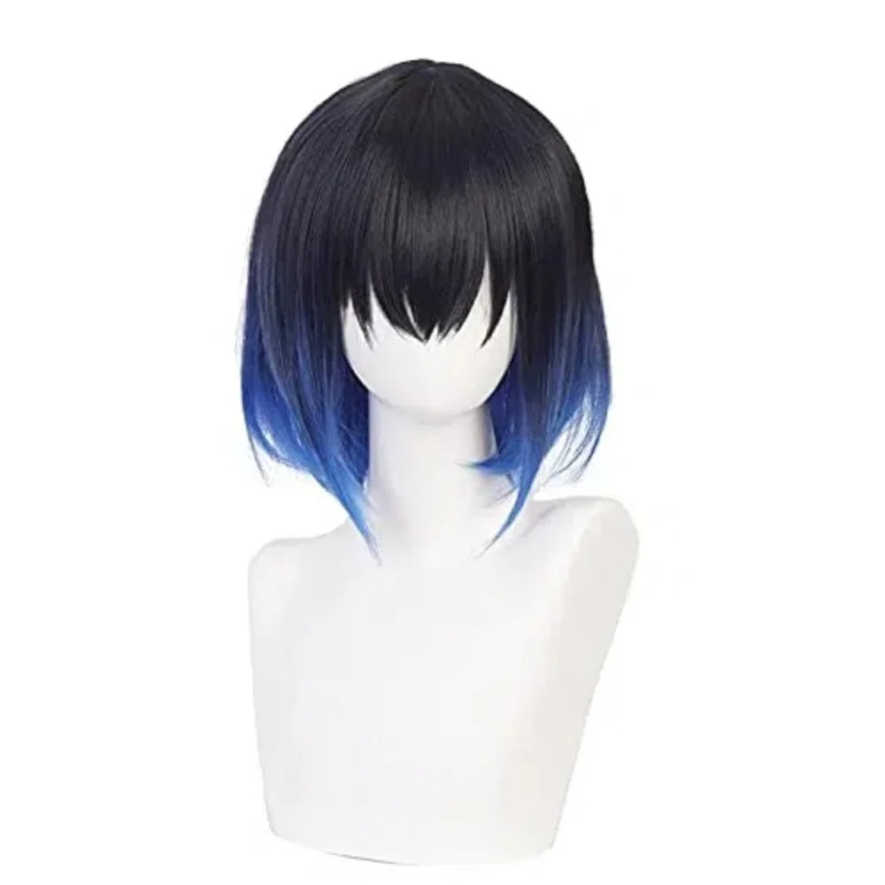 Inosuke Cosplay Wig – Demon Slayer Short Black Blue Wig