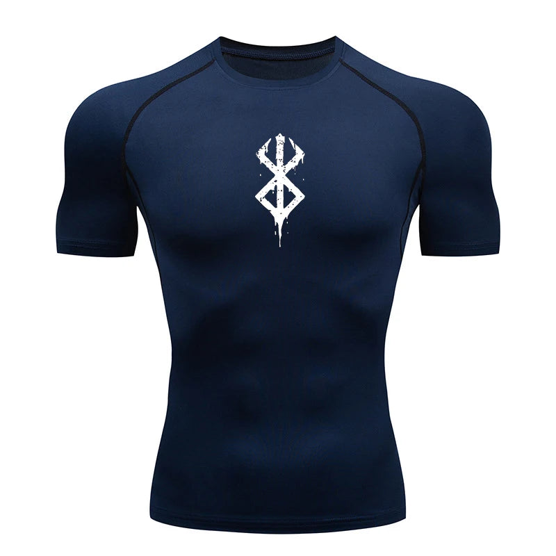 Anime Print Compression Gym Shirt – Quick Dry