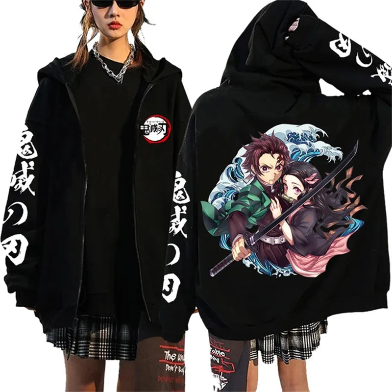 Demon Slayer Women's Hoodie – Y2K Anime Sweatshirt