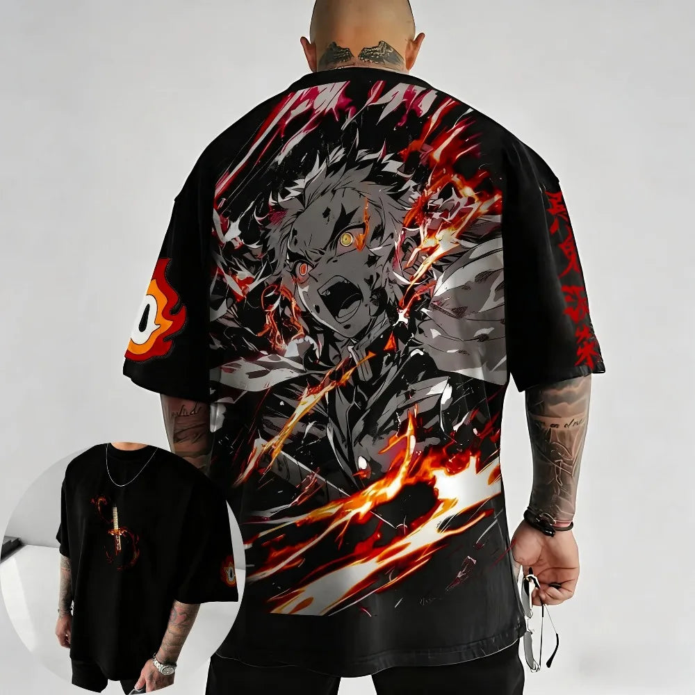 Demon Slayer - Rengoku Kyojuro Anime T-Shirt - Kids & Adults